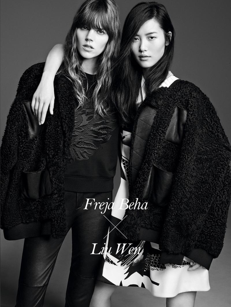Freja Beha & Liu Wen by Karim Sadli for MO&Co. Fall-Winter 2014 Ad Campaign