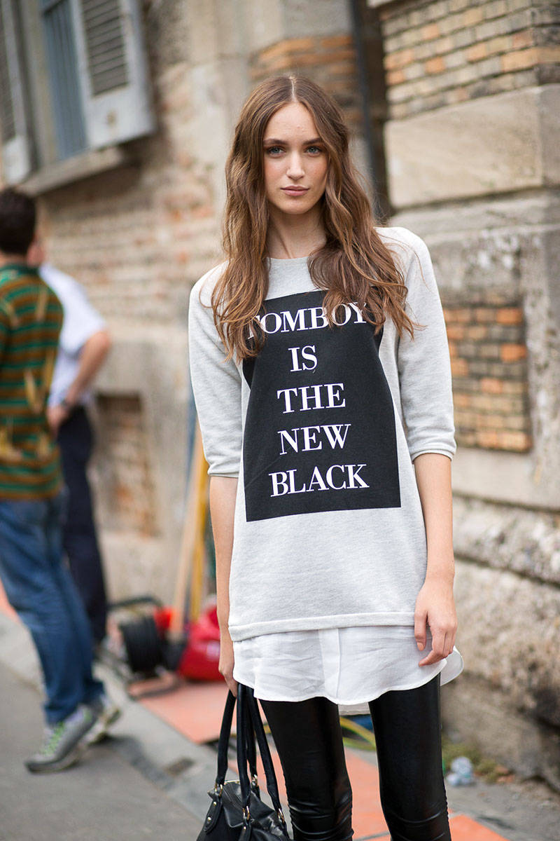 Models Off-Duty Street Style during MFW Spring-Summer 2015