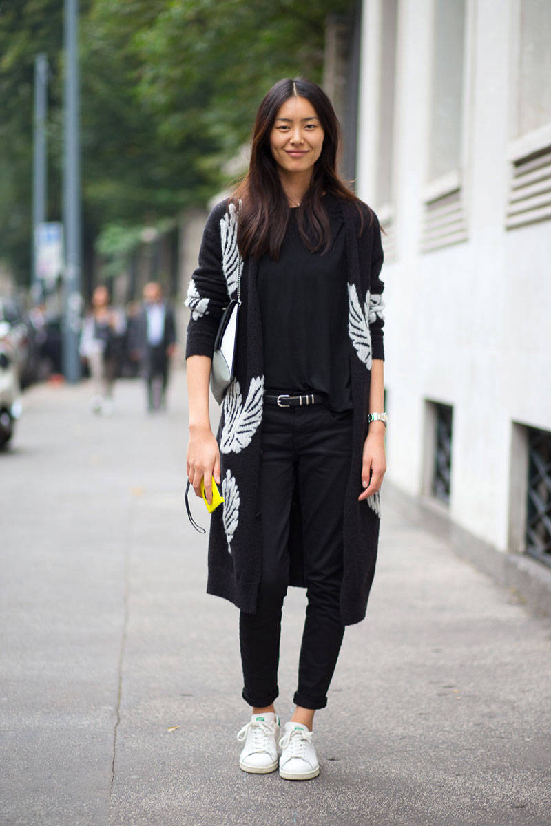 Liu Wen Street Style during Milan Fashion Week Spring-Summer 2015