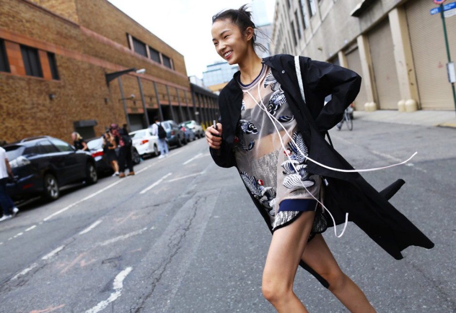 Xiao Wen Ju Outfits during New York Fashion Week Spring 2015