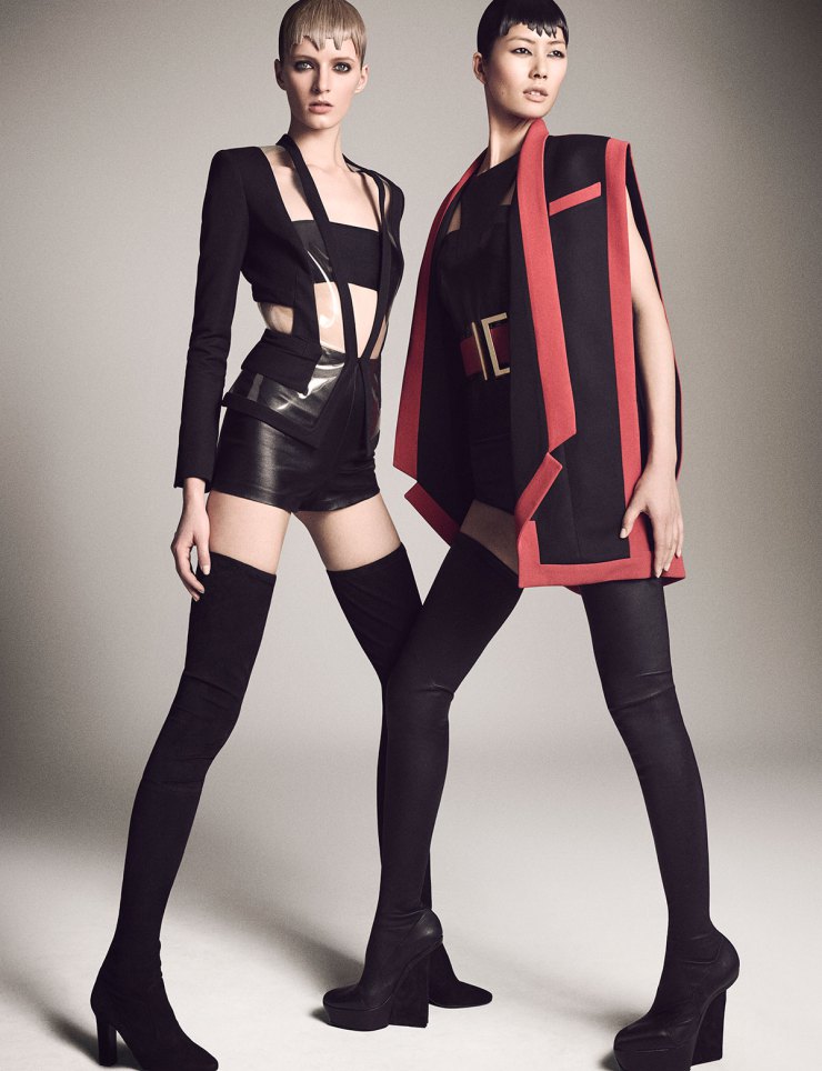 Daria Strokous and Liu Wen By Luigi Murenu & Iango Henzi for Vogue Japan April 2015. Fashion Editor: Giovanna Battaglia. Hair Stylist: Luigi Murenu. Makeup Artist: Virginia Young
