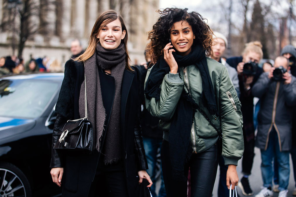 Ophelie Guillermand and Imaan Hammam Paris Fashion Week Fall 2016 Street Style