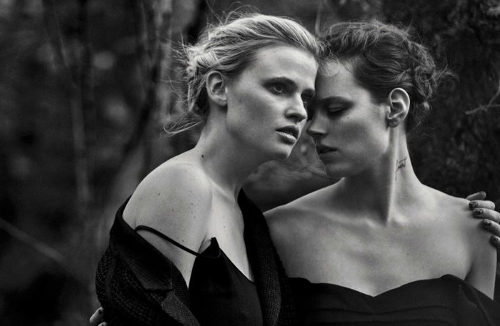 Lara Stone & Freja Beha by Peter Lindbergh for Vogue Italia May 2016