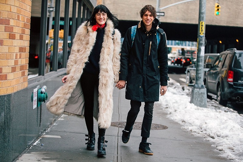 Liene Podina and Griffin Reed NYFW Fall 2017 Street Style