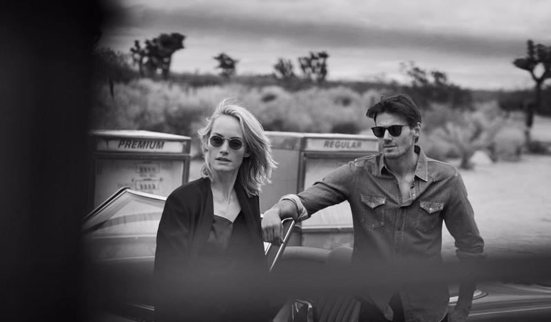 Amber Valletta and Alex Lundqvist By Peter Lindbergh For Oliver Peoples Spring-Summer 2017 Ad Campaign