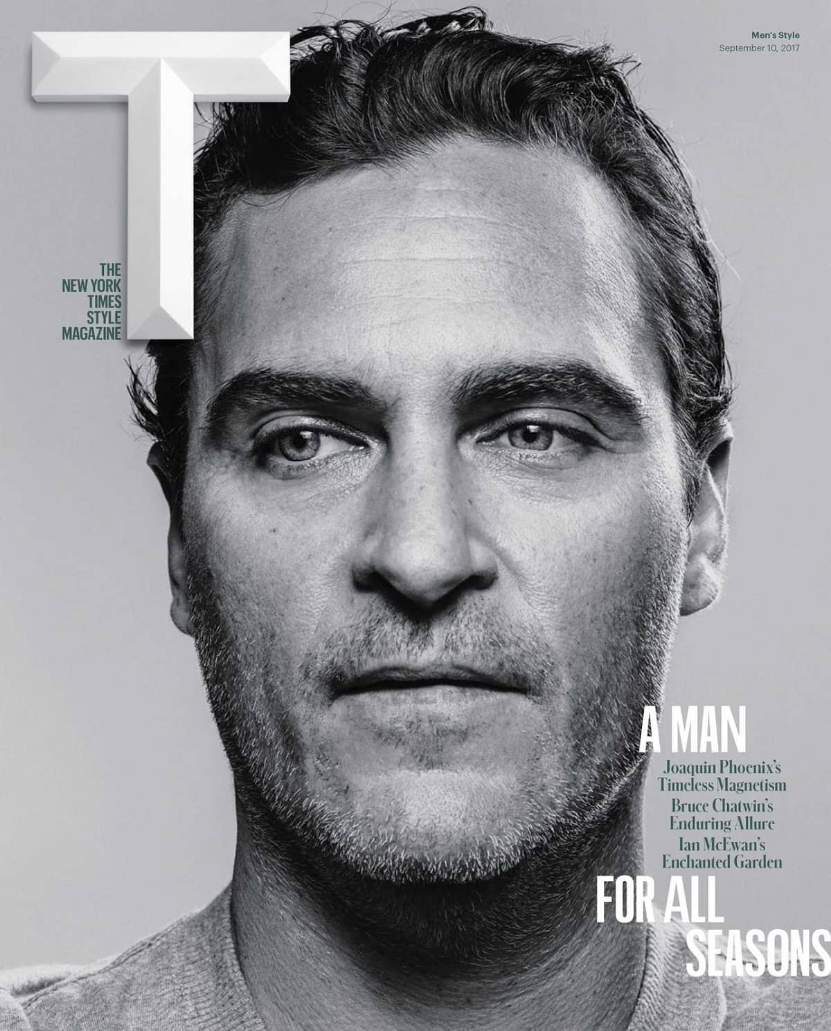 Joaquin Phoenix Covers The New York Times Style Magazine September 2017 - Men's Style Issue