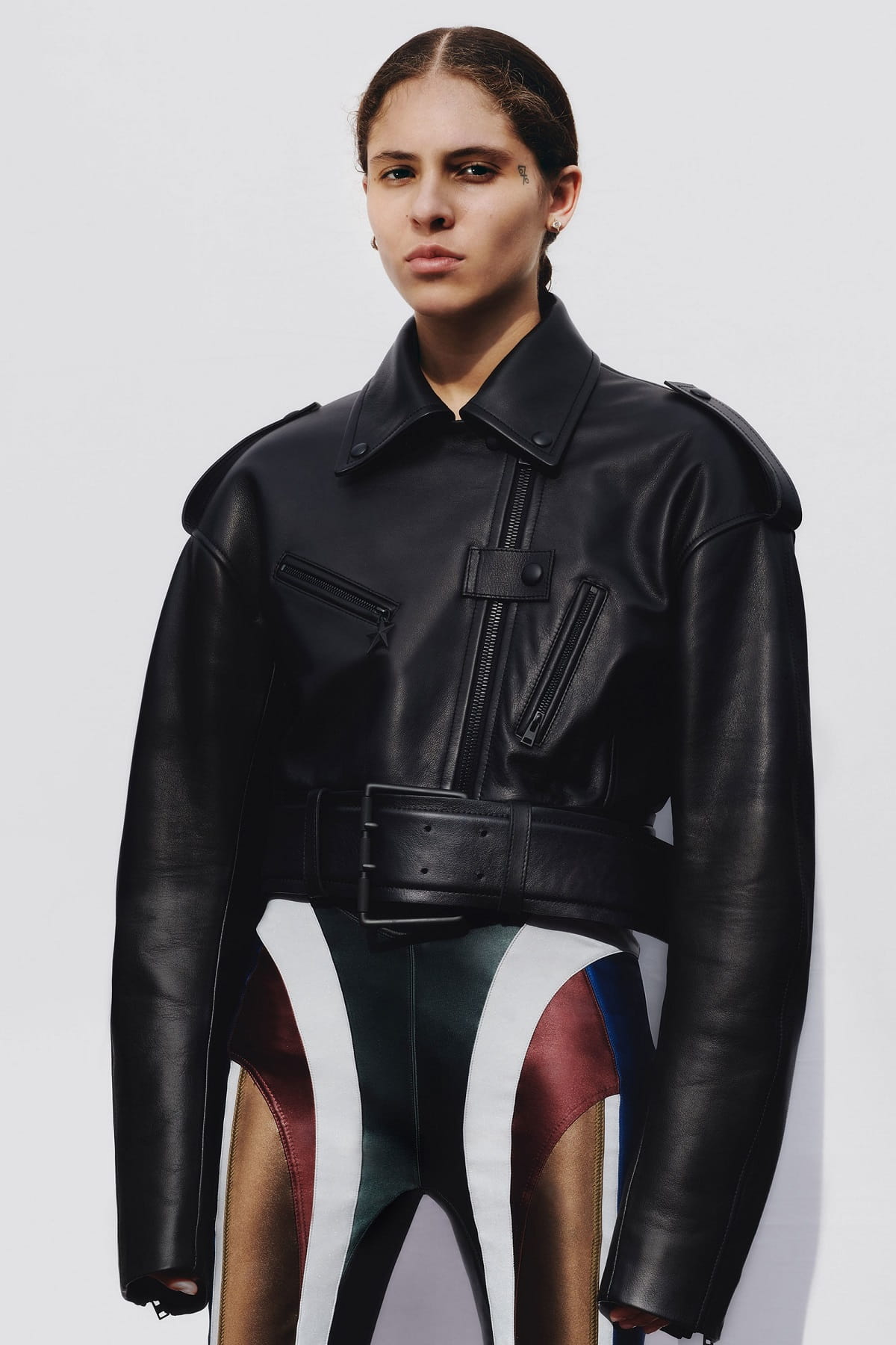 Danielle Balbuena 070 Shake by Arnaud Lajeunie for Mugler Fall 2018 Leather Jacket - Casey Cadwallader