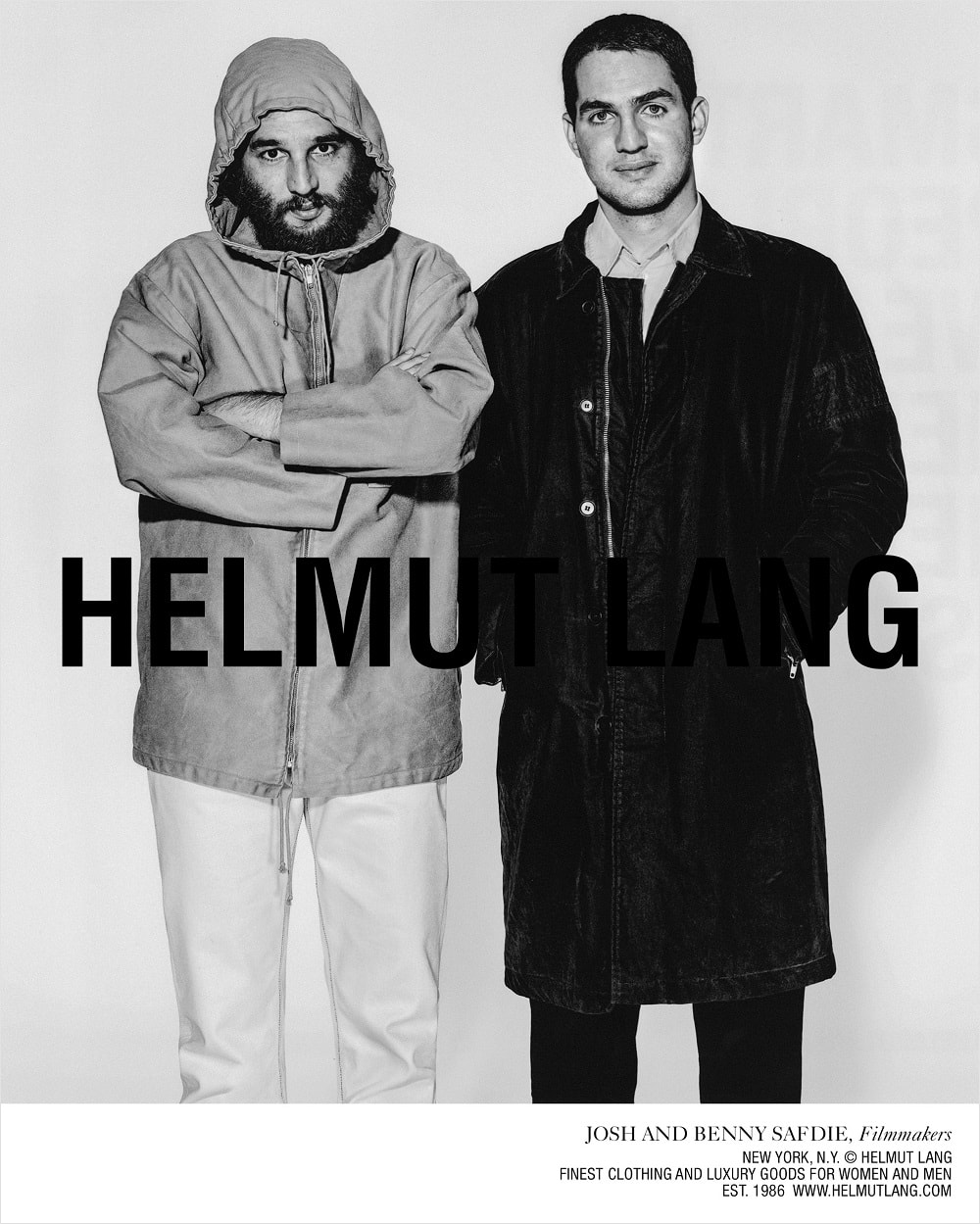 Independent Filmmakers Josh Safdie x Benny Safdie by Richard Burbridge for Helmut Lang Fall 2018 Ad Campaign