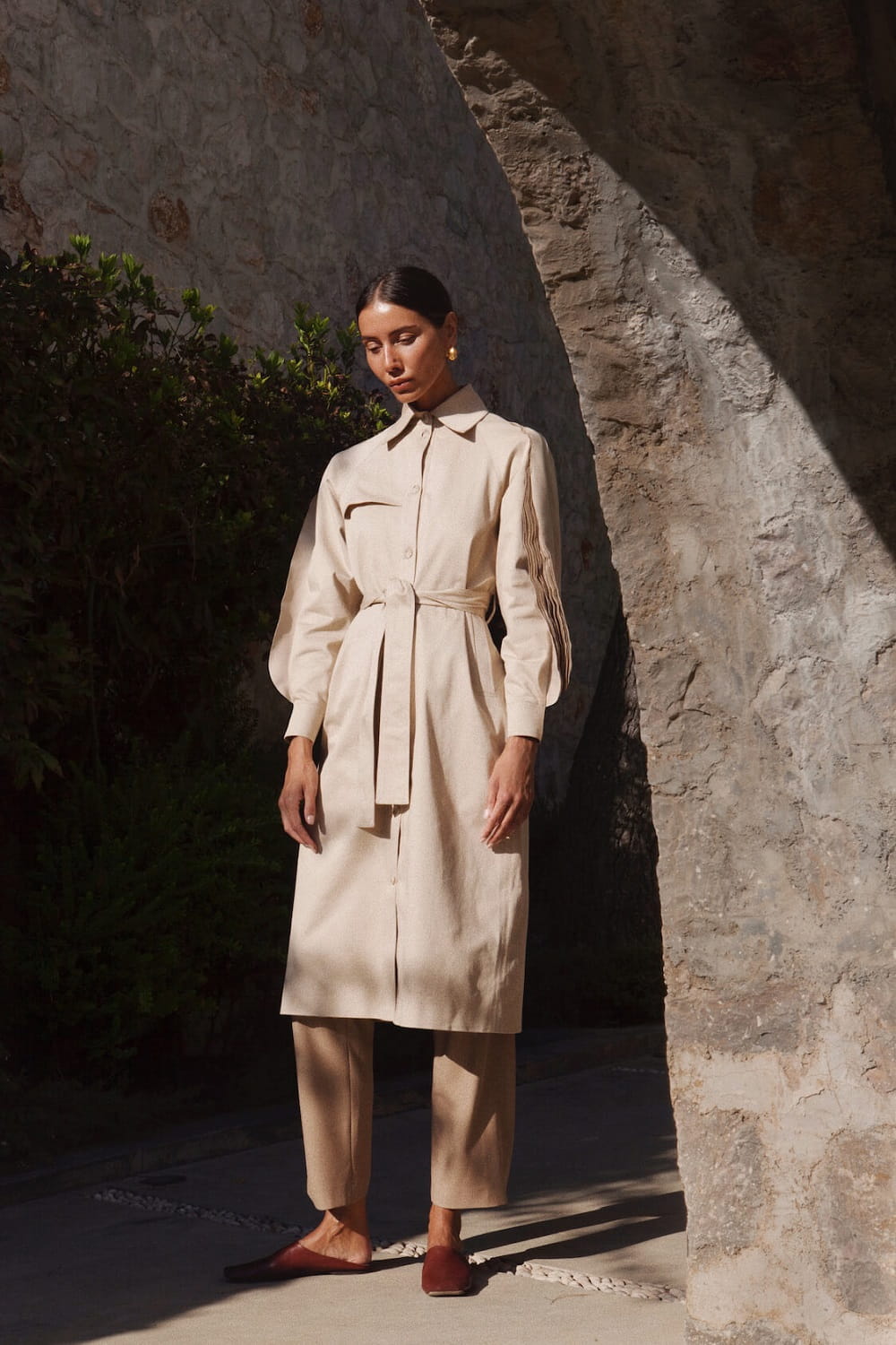 Olenich Tailored Trench Coat and Trousers