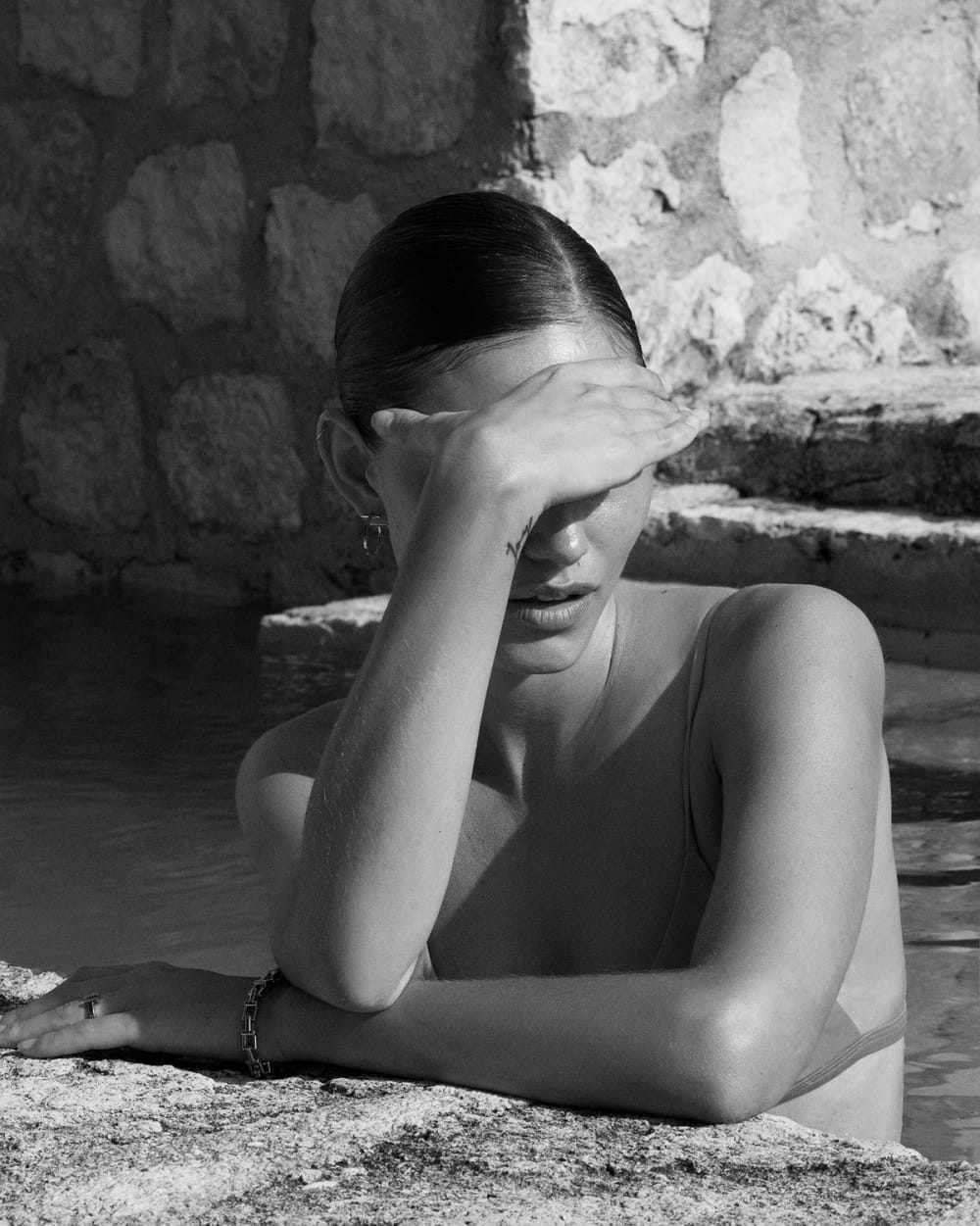 Phoebe Tonkin by Alexandra Nataf x Ilona Hamer, wearing Matteau Swim