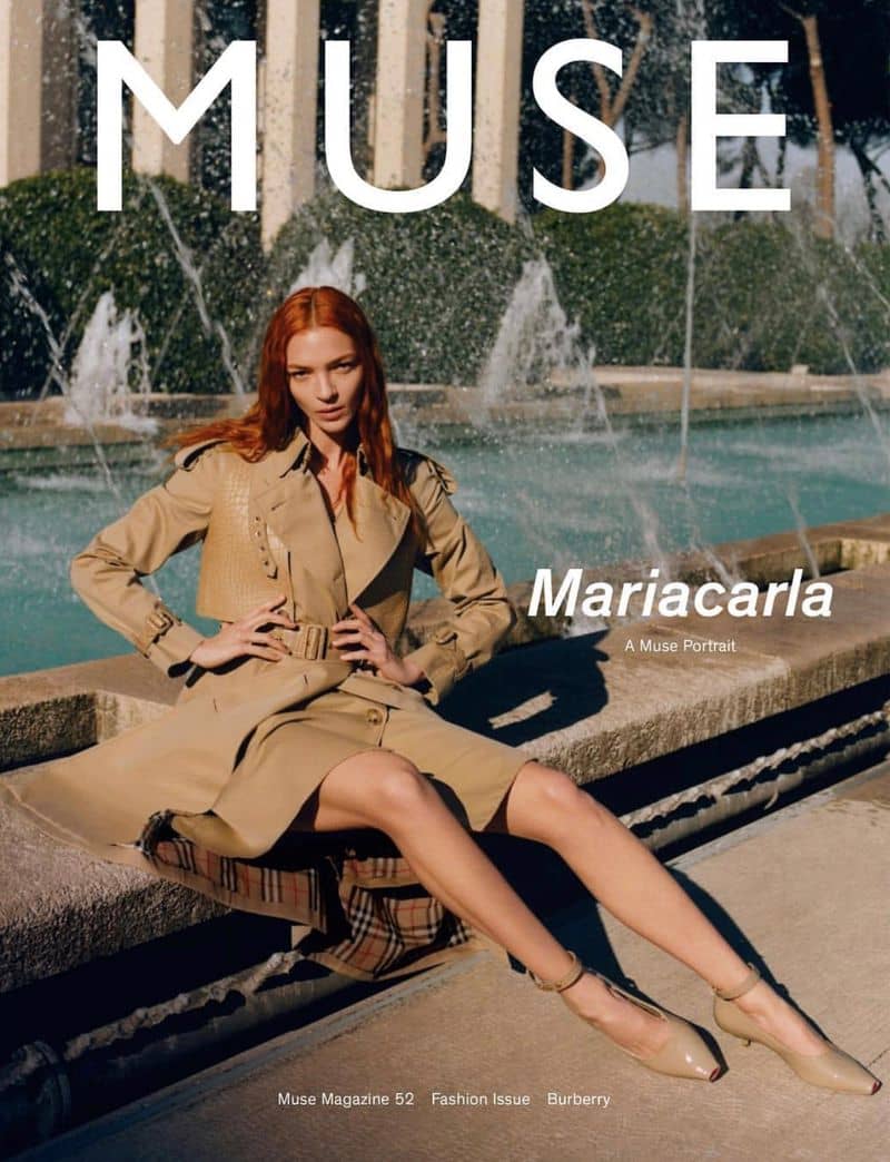 Mariacarla Boscono Covers MUSE Magazine Spring-Summer 2019 - Fashion Issue, wearing Burberry Trench Coat