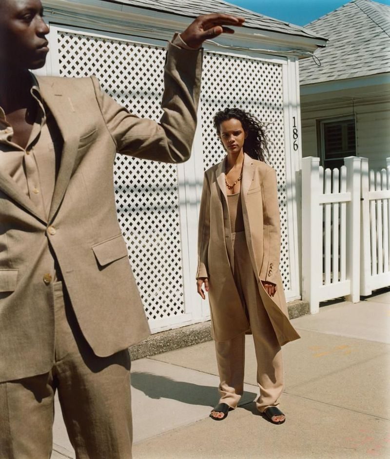 Why Your Next Suit Should Be Camel or Cream: Natalia Montero & Saidou Diallo by Charlie Gates for WSJ Magazine July 2019