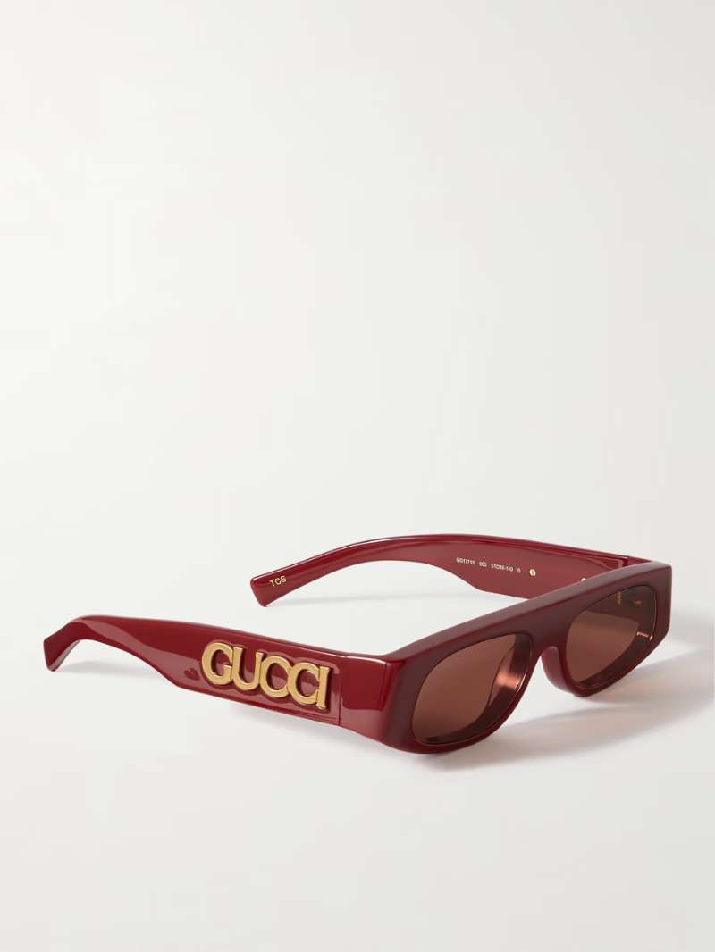 GUCCI EYEWEAR Rectangular-frame acetate sunglasses NET-A-PORTER