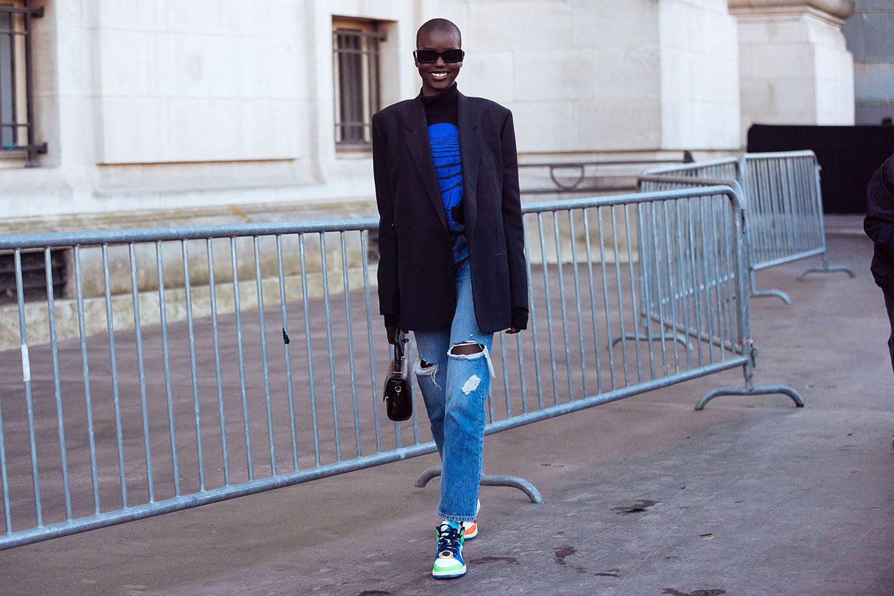 Adut Akech Street Style at Paris Couture Spring 2020 Fashion Week by Melodie Jeng