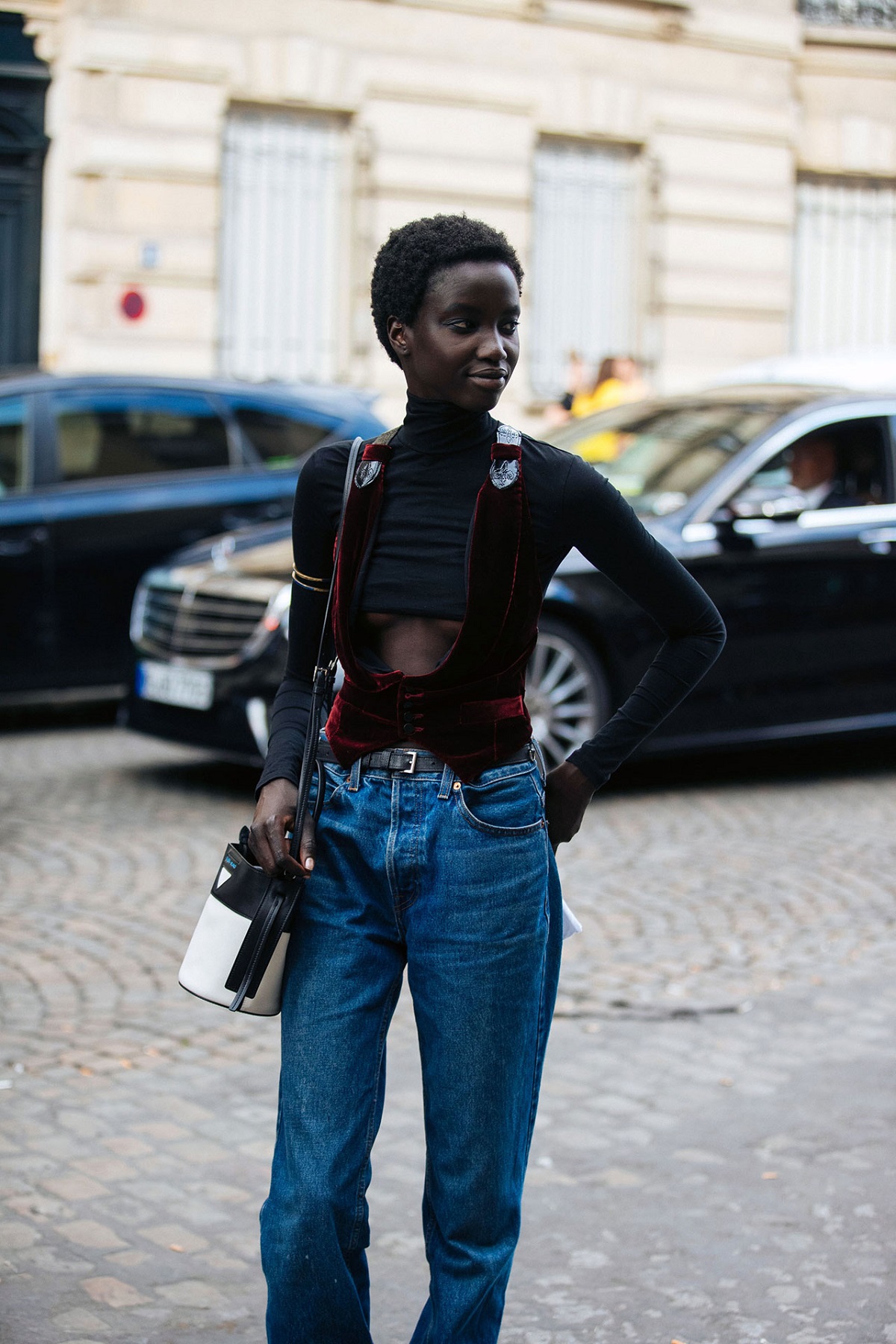 Anok Yai Street Style at Paris Couture Fall-Winter 2019 by Melodie Jeng