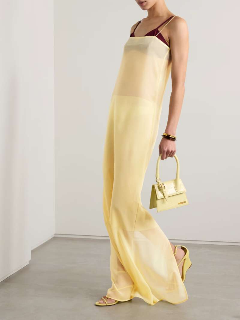 JACQUEMUS Yellow Brezza crepe gown  NET-A-PORTER