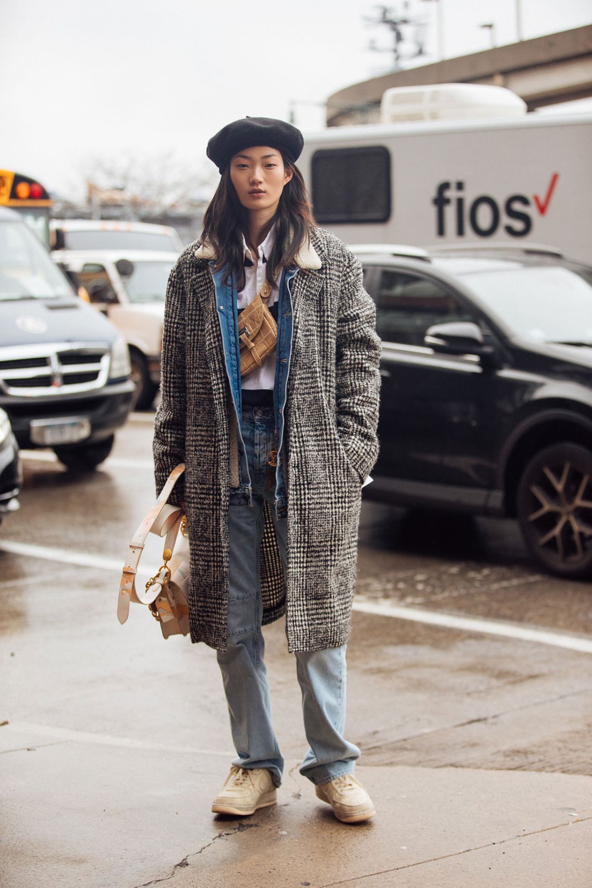 Hyun Ji Shin Coat Street Style at New York Fashion Week Fall-Winter 2020