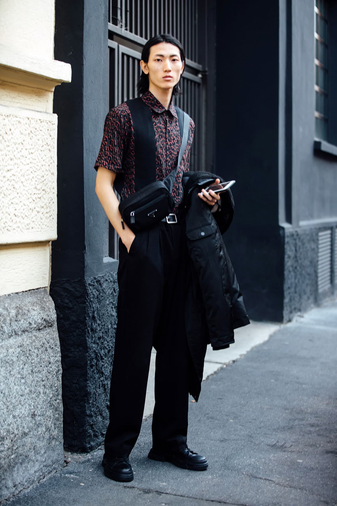 Meng Yu Qi Street Style at Milan Fashion Week Men’s