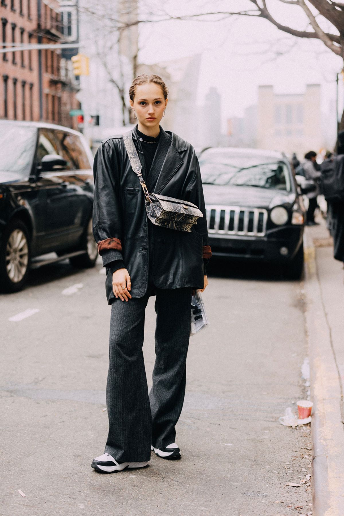 Michelle Gutknecht Vintage Jacket Street Style at New York Fashion Week Fall-Winter 2020