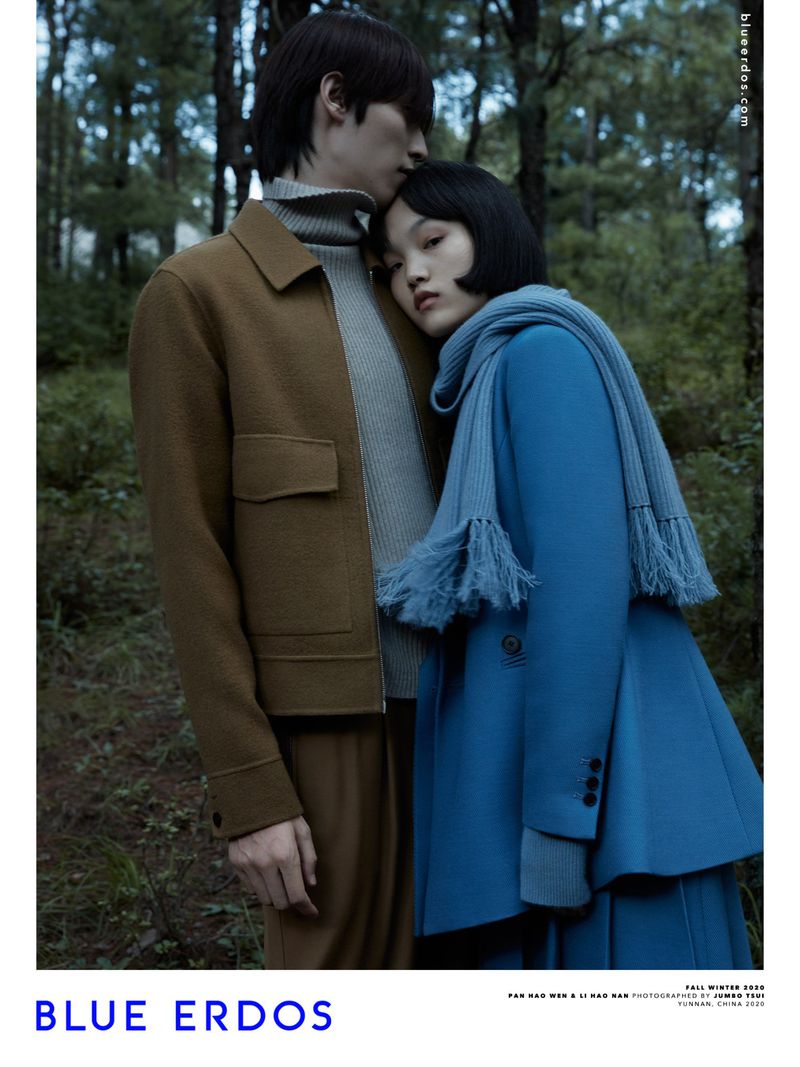 Pan Haowen & Haonan Li by Jumbo Tsui for Blue Erdos Fall-Winter 2020 Ad Campaign