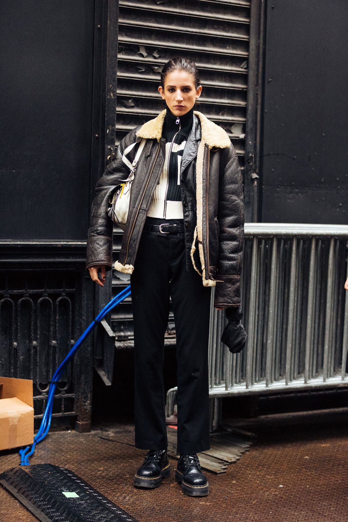 Rachel Marx Leather Jacket Street Style at New York Fashion Week Fall-Winter 2020