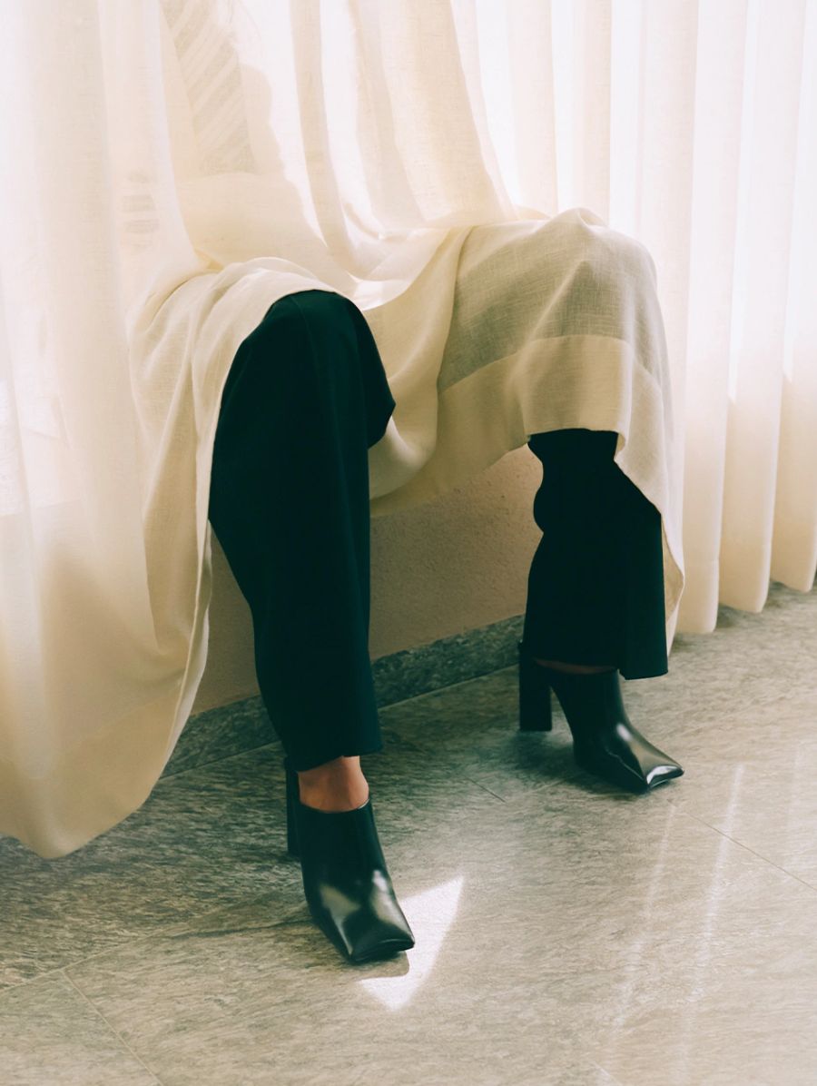 Clothing: Valentino pants; Balenciaga shoes. Model: Adele Aldighieri. Photographer: Alessandro Mannelli. Stylist: Klio Kosuth. Hair Stylist: Yu Nagatomo. Makeup Artist: Gaia Dellaquila