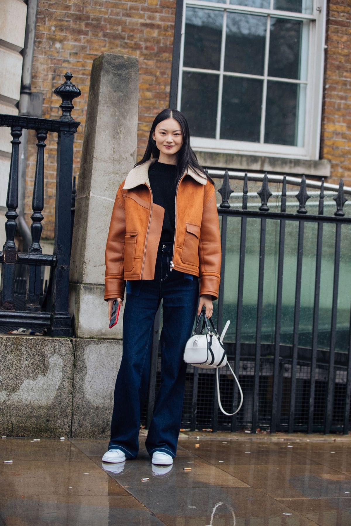 He Cong Street Style at London Fashion Week Fall-Winter 2020 by Melodie Jeng