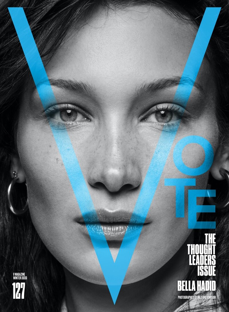 Bella Hadid by Inez van Lamsweerde & Vinoodh Matadin for V Magazine Winter 2020 Covers - The Thought Leaders Issue