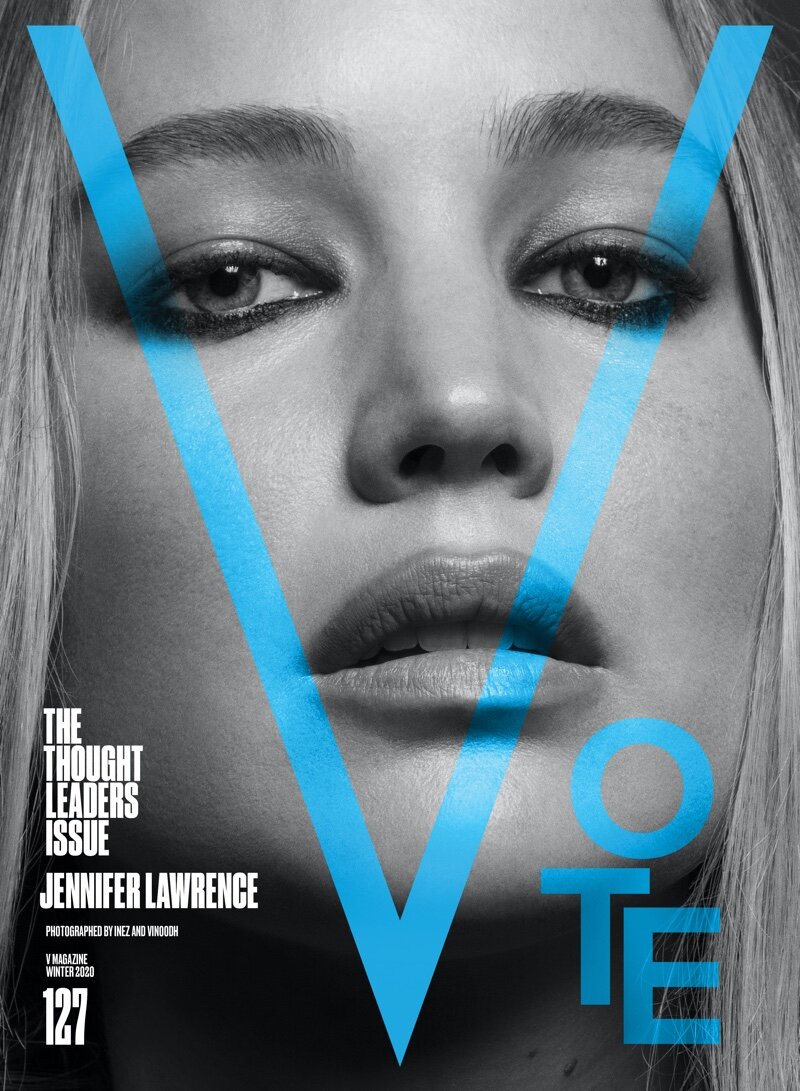 Jennifer Lawrence by Inez van Lamsweerde & Vinoodh Matadin for V Magazine Winter 2020 Covers - The Thought Leaders Issue