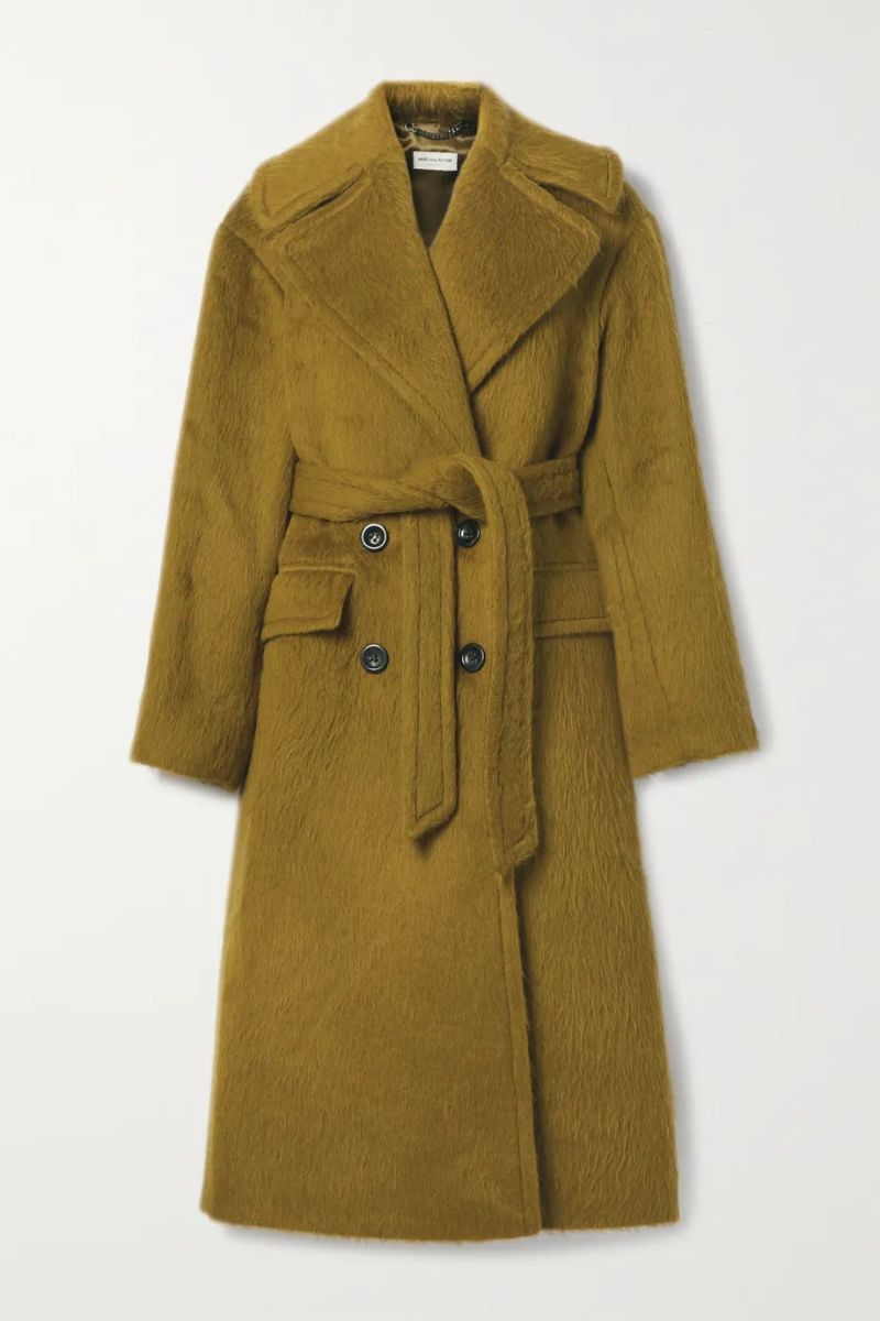 Light brown Belted alpaca and wool-blend coat Dries Van Noten for Women NET-A-PORTER