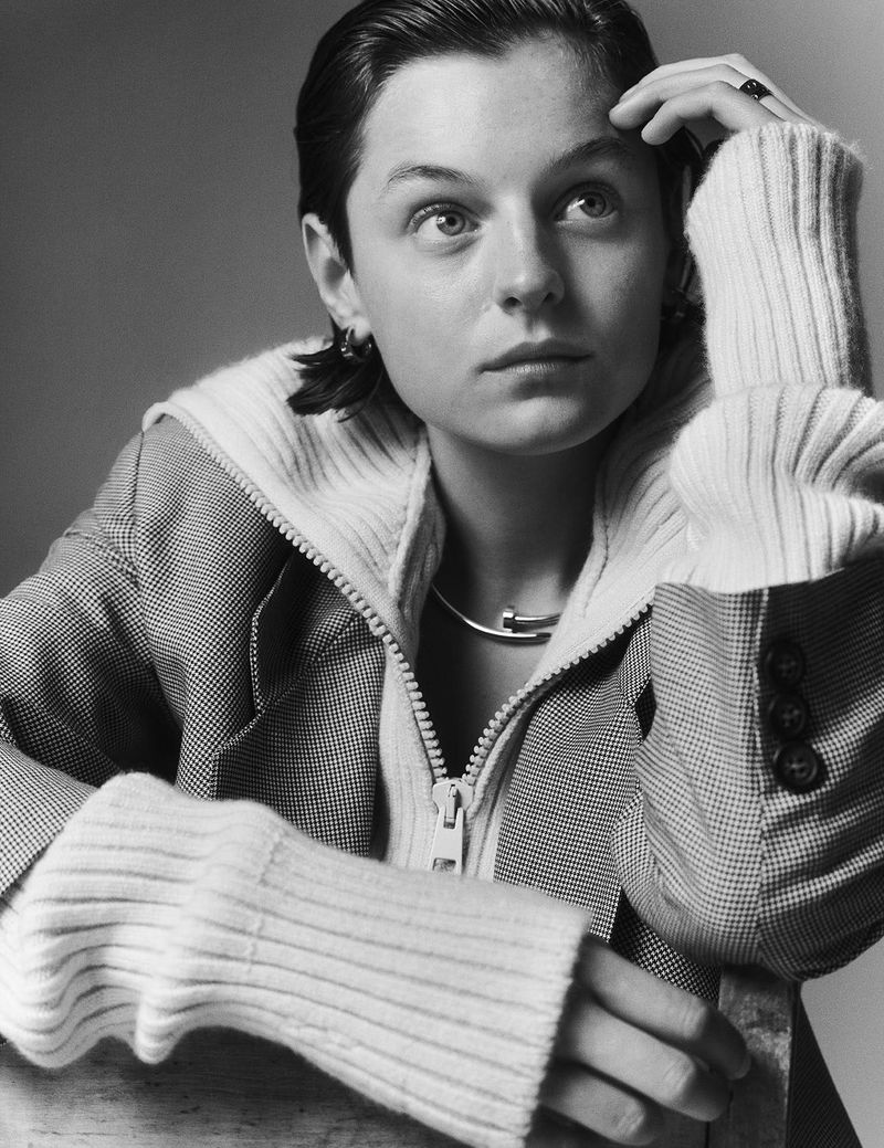 Emma Corrin in Bottega Veneta Sweater by Philip Messmann for Exit Magazine Fall-Winter 2020