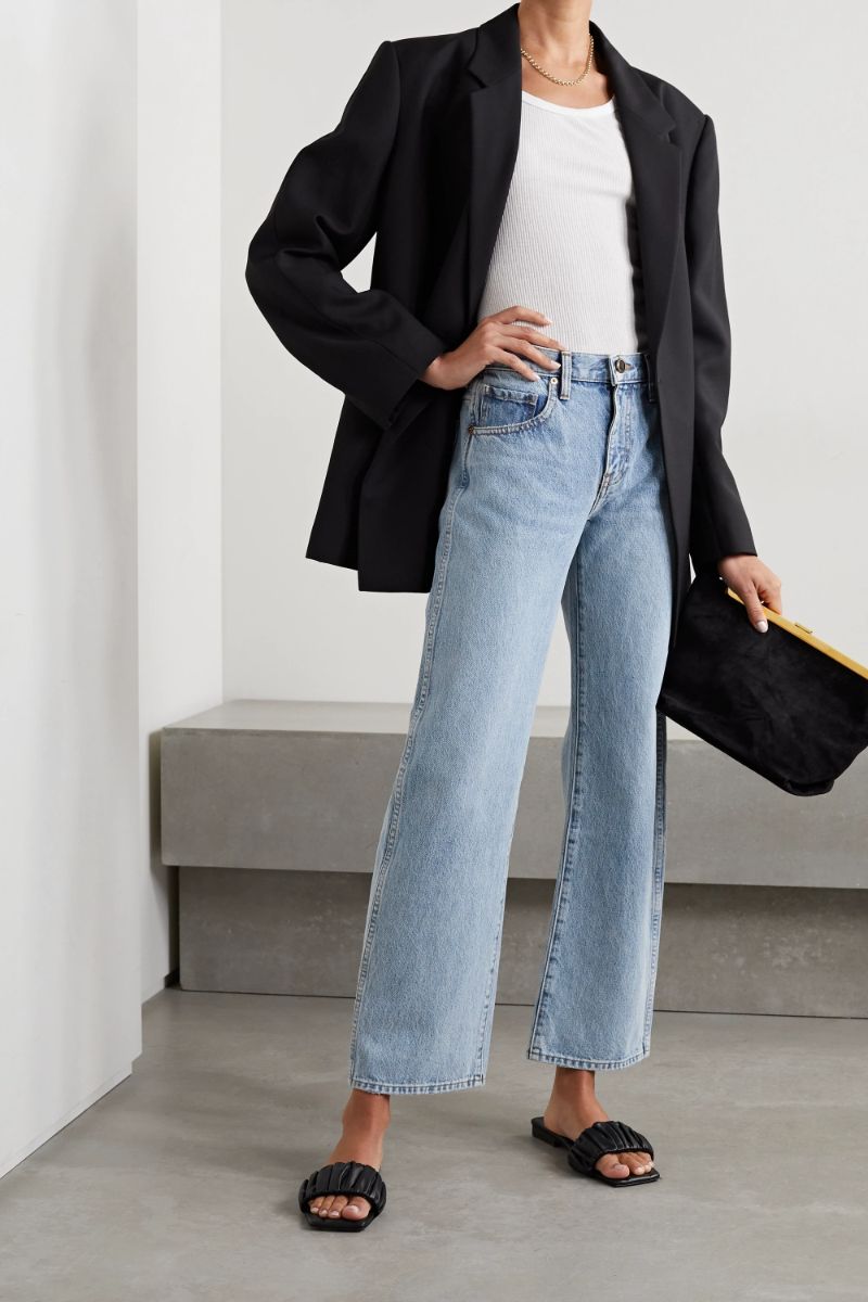 KHAITE Blue Kerrie mid-rise straight-leg jeans NET-A-PORTER KHAITE for Women 