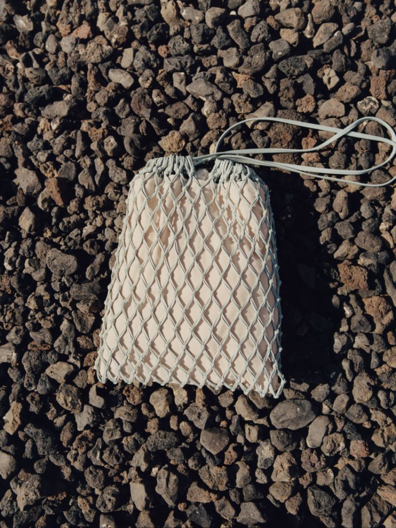 Leather Drawstring Beach Bag