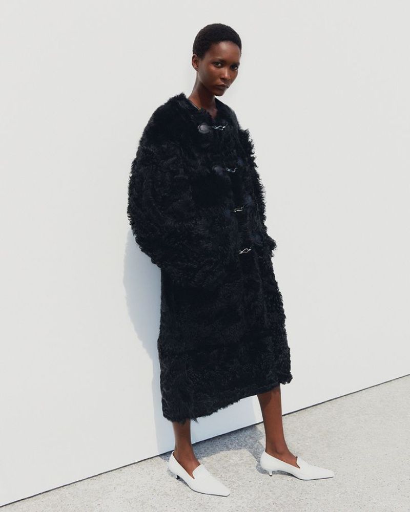 Black Faux Fur Coat 