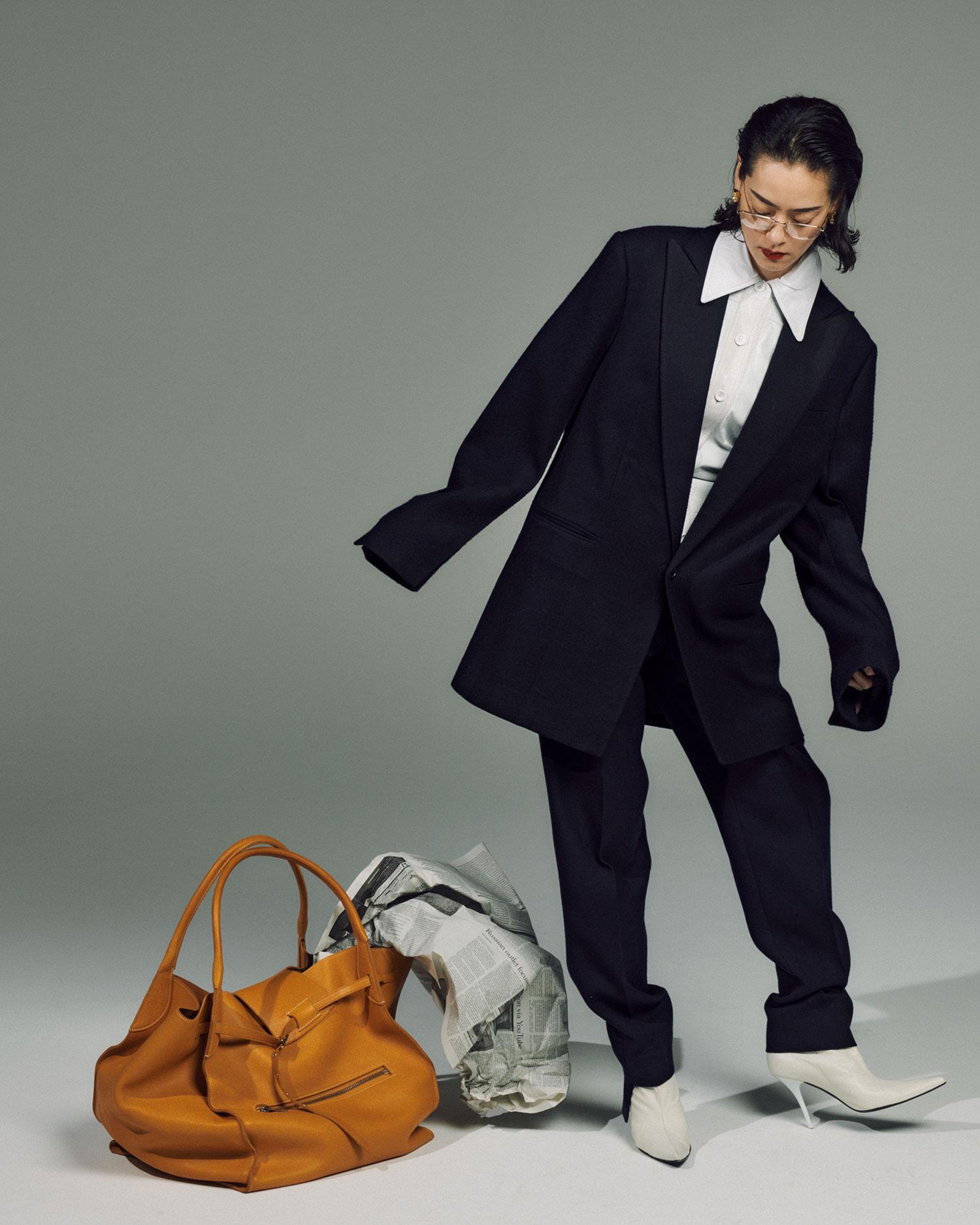 Mikako Ichikawa in Celine Suit by Mitsuo Okamoto for The Fashion Post Japan