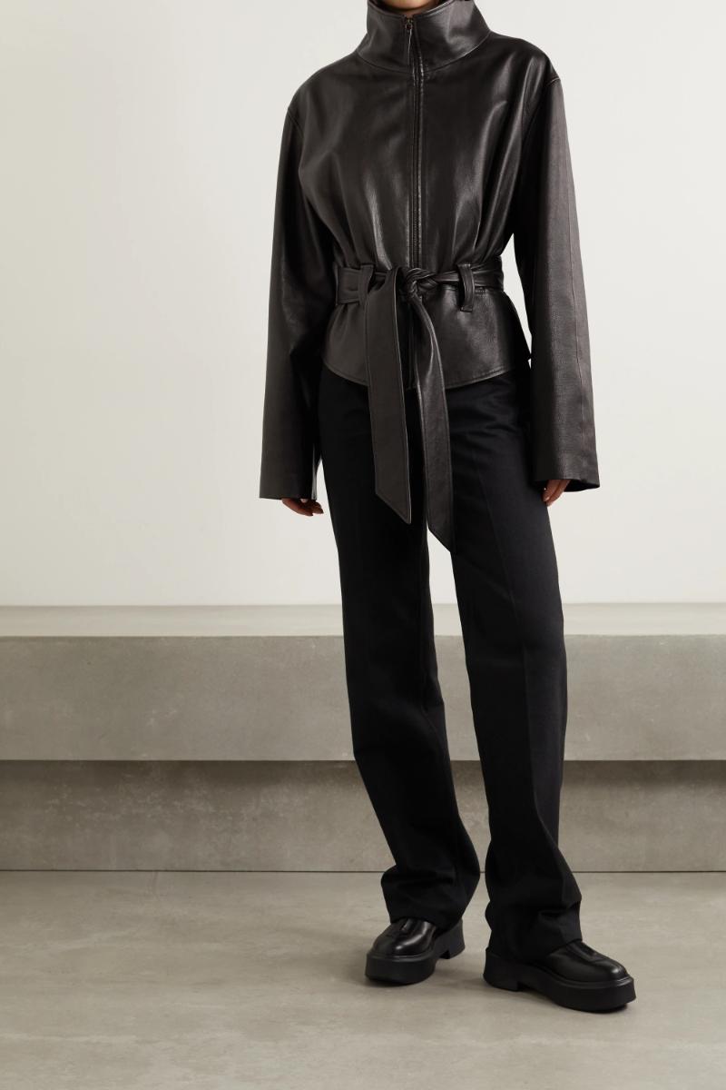 The Row Ramira belted leather jacket Net-a-Porter Brand