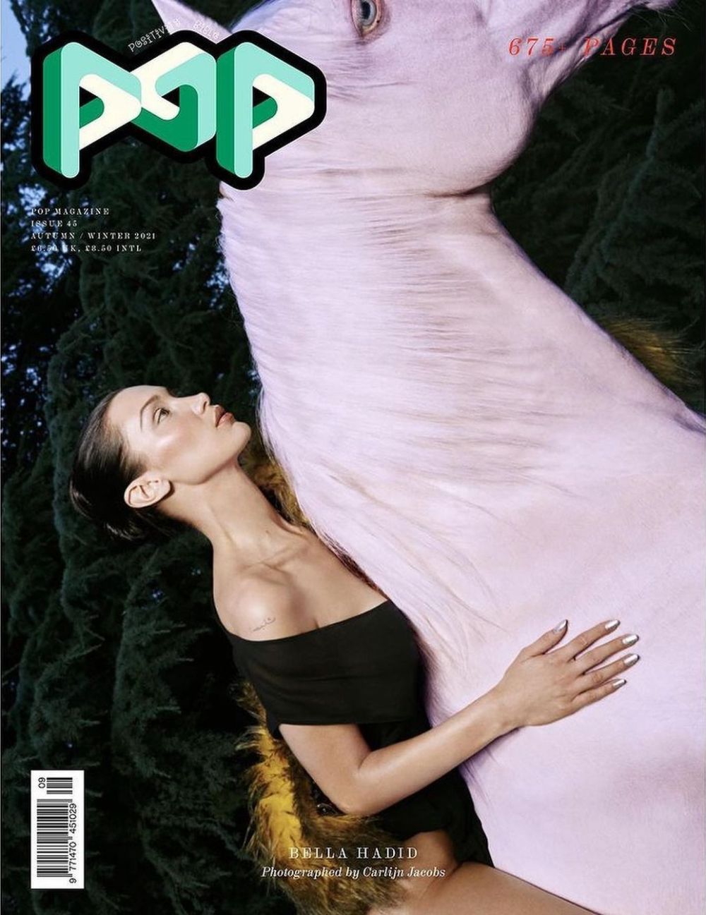 Bella Hadid by Carlijn Jacobs for Pop Magazine Fall-Winter 2021 Fashion Editorials