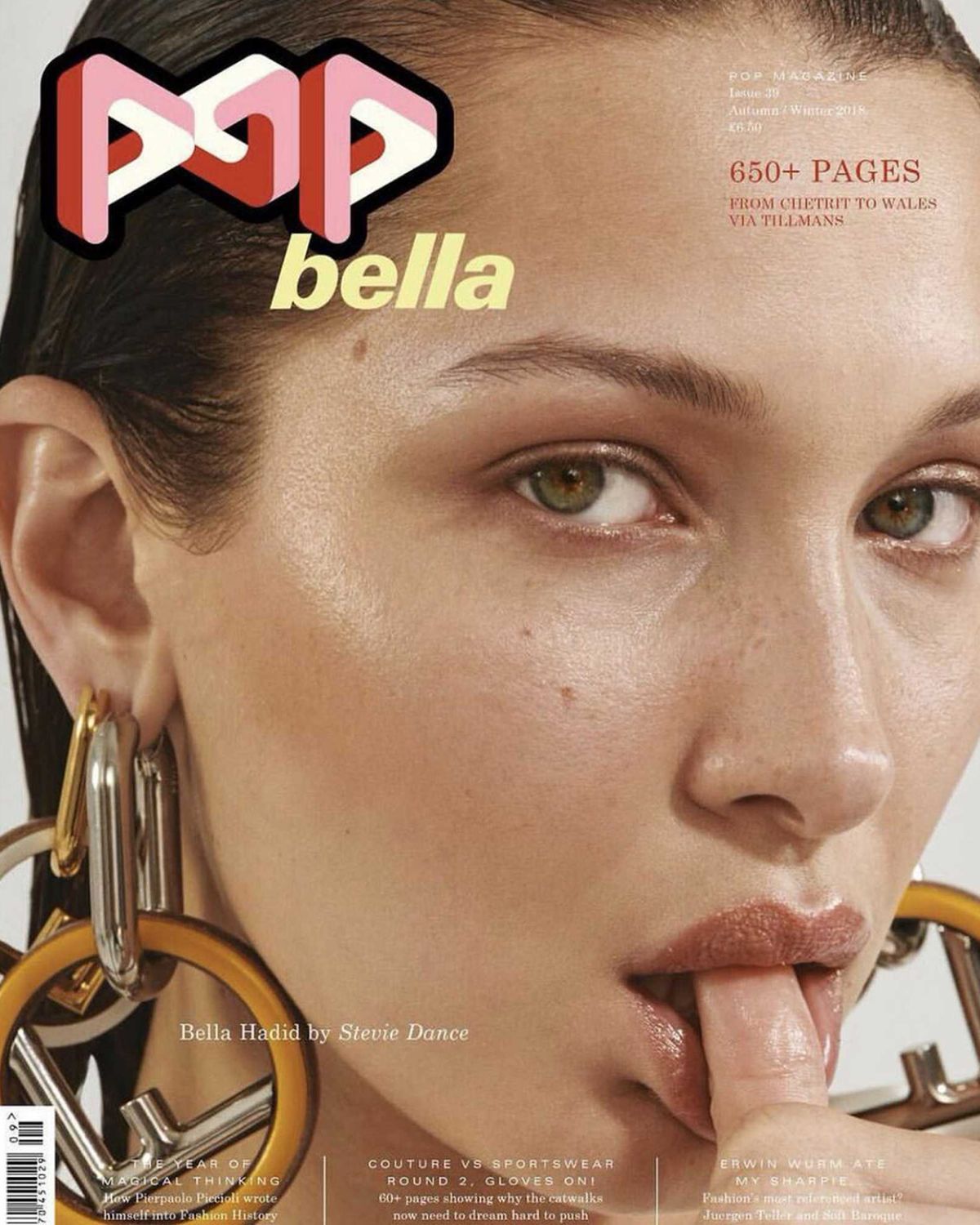 Bella Hadid Without Makeup for Pop Magazine Fall-Winter 2018