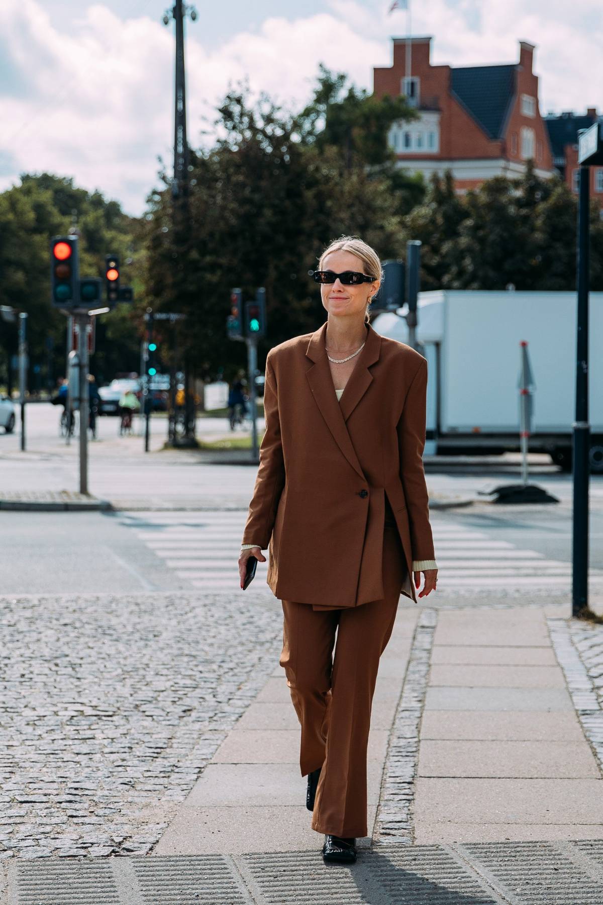 Cecilie Thorsmark Suit Street Style at Copenhagen Fashion Week Spring 2022 
