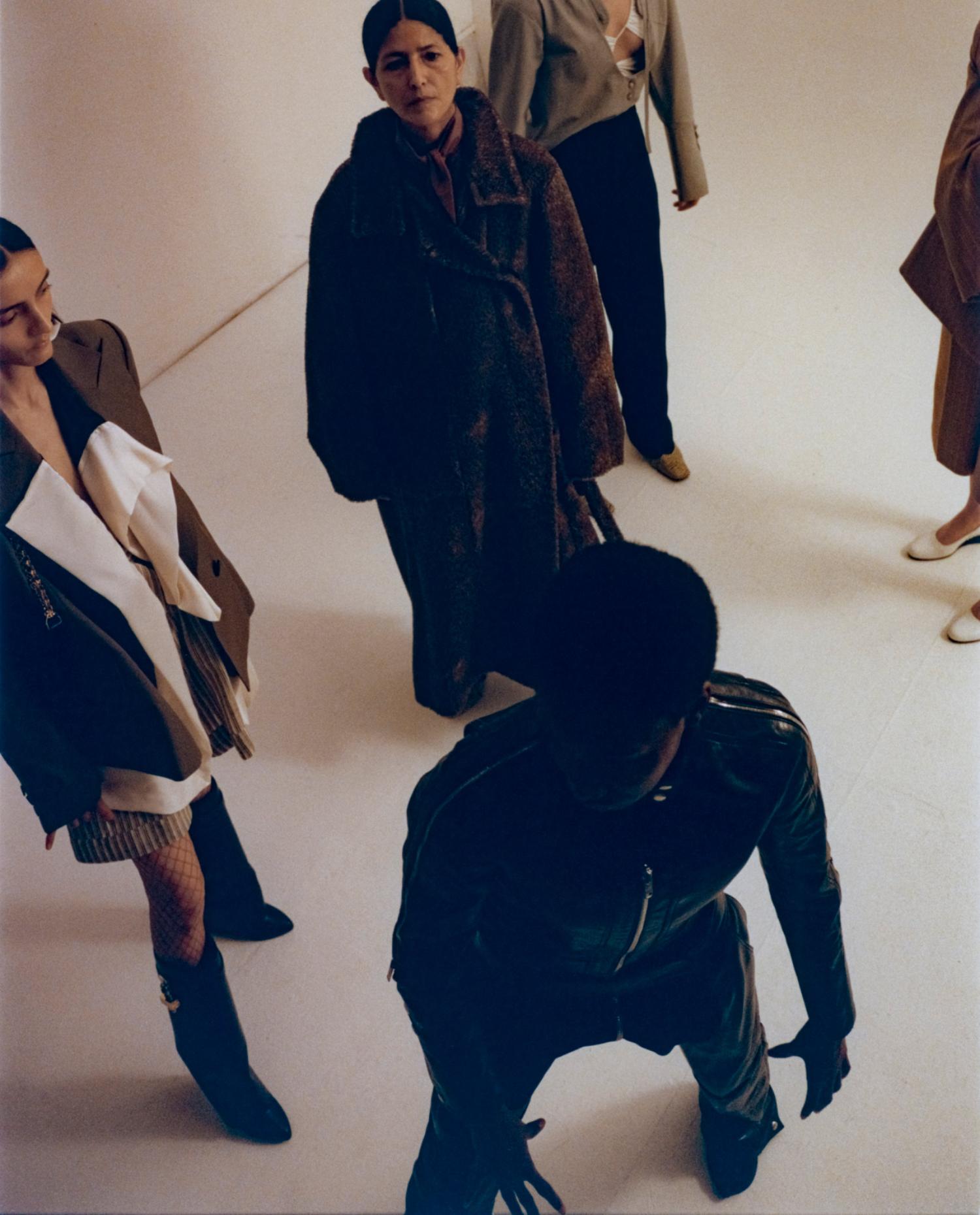 Alexandra Beryl Stein, Anna Bertrand, Zayna Cisse, Gabriela Castello & Sonia Ichti by Laura Marie Cieplik & Lauren Coppen for Document Journal Online Summer 2021. Clothing & Accessories: Shirt and coat by Lemaire. Jacket, trousers, shorts, and shoes by Givenchy. Shirt and jacket by Sacai. Tights by Wolford. Boots by Givenchy. Shirt and shoes by DROMe; Top by Sid Neigum; Trousers by Botter; Socks by Falke. Jacket and shorts by MSGM; Vintage shoes by Yohji Yamamoto