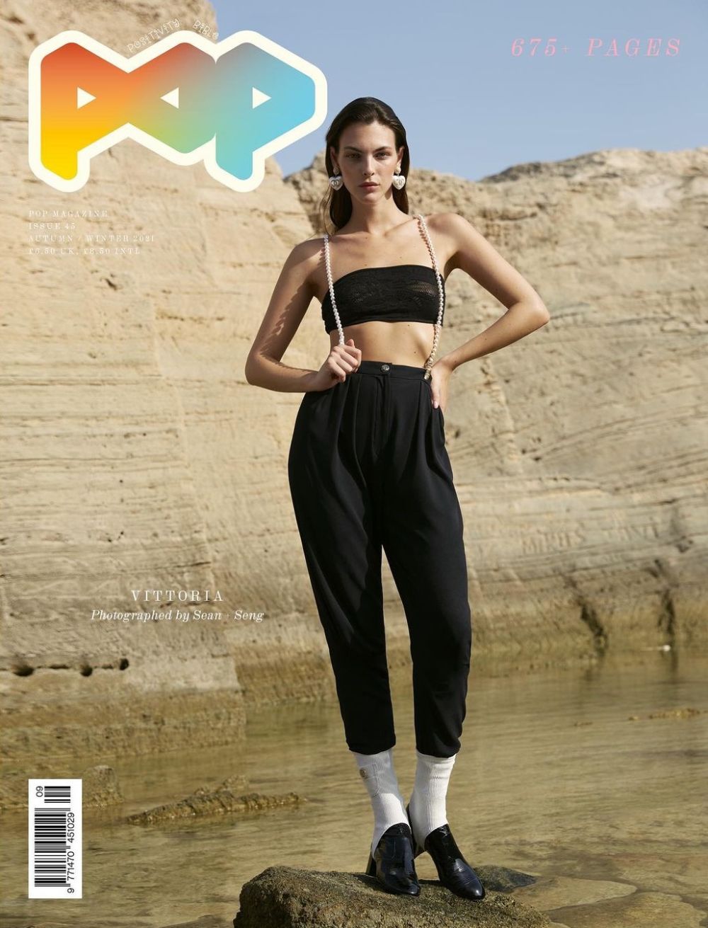 Vittoria Ceretti Covers Pop Magazine Fall-Winter 2021 wearing Chanel