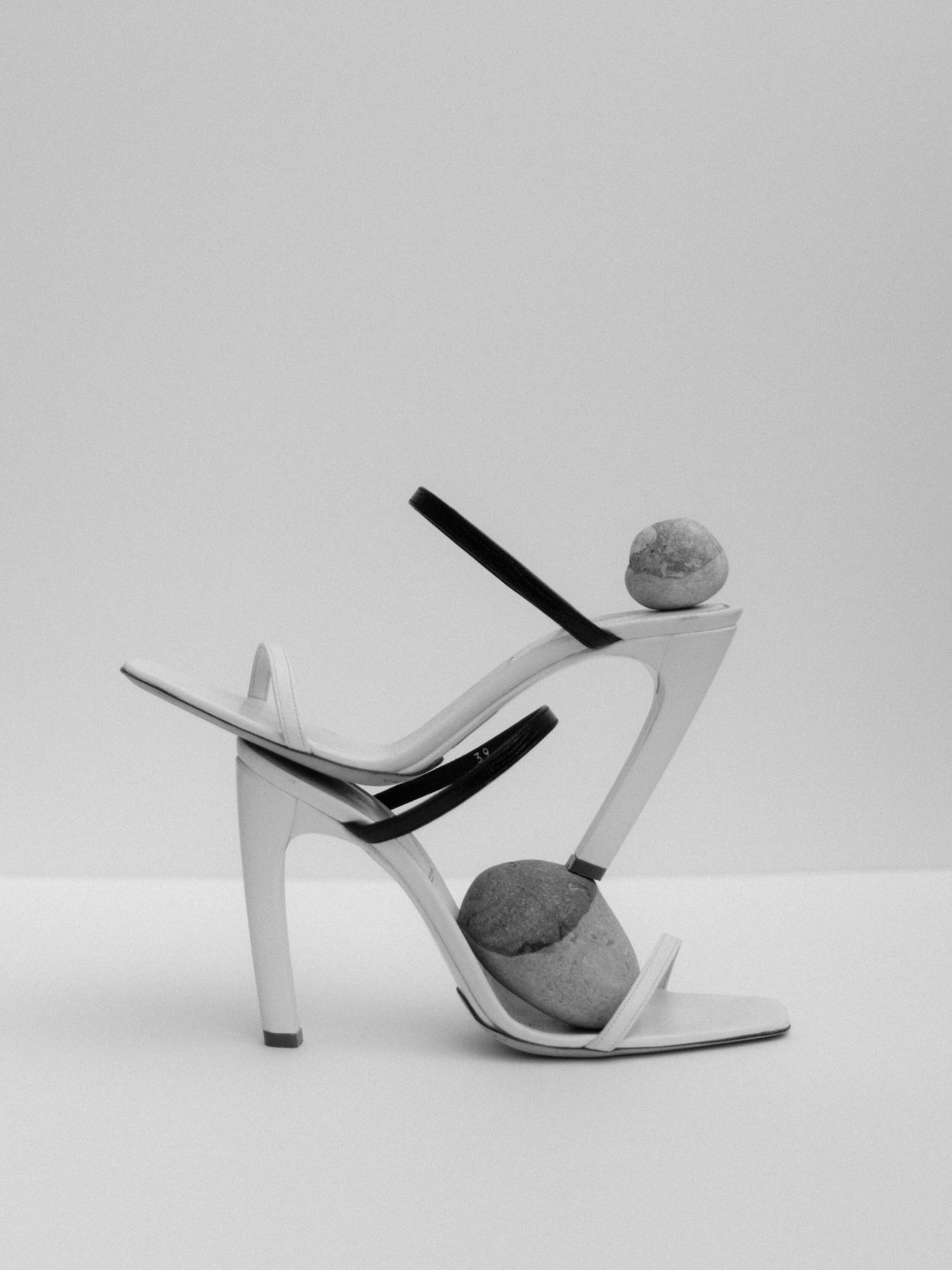 Accessories: Sandals by Dries Van Noten. Photographer: Charlotte Lapalus. Stylist: Giulia Querenghi 