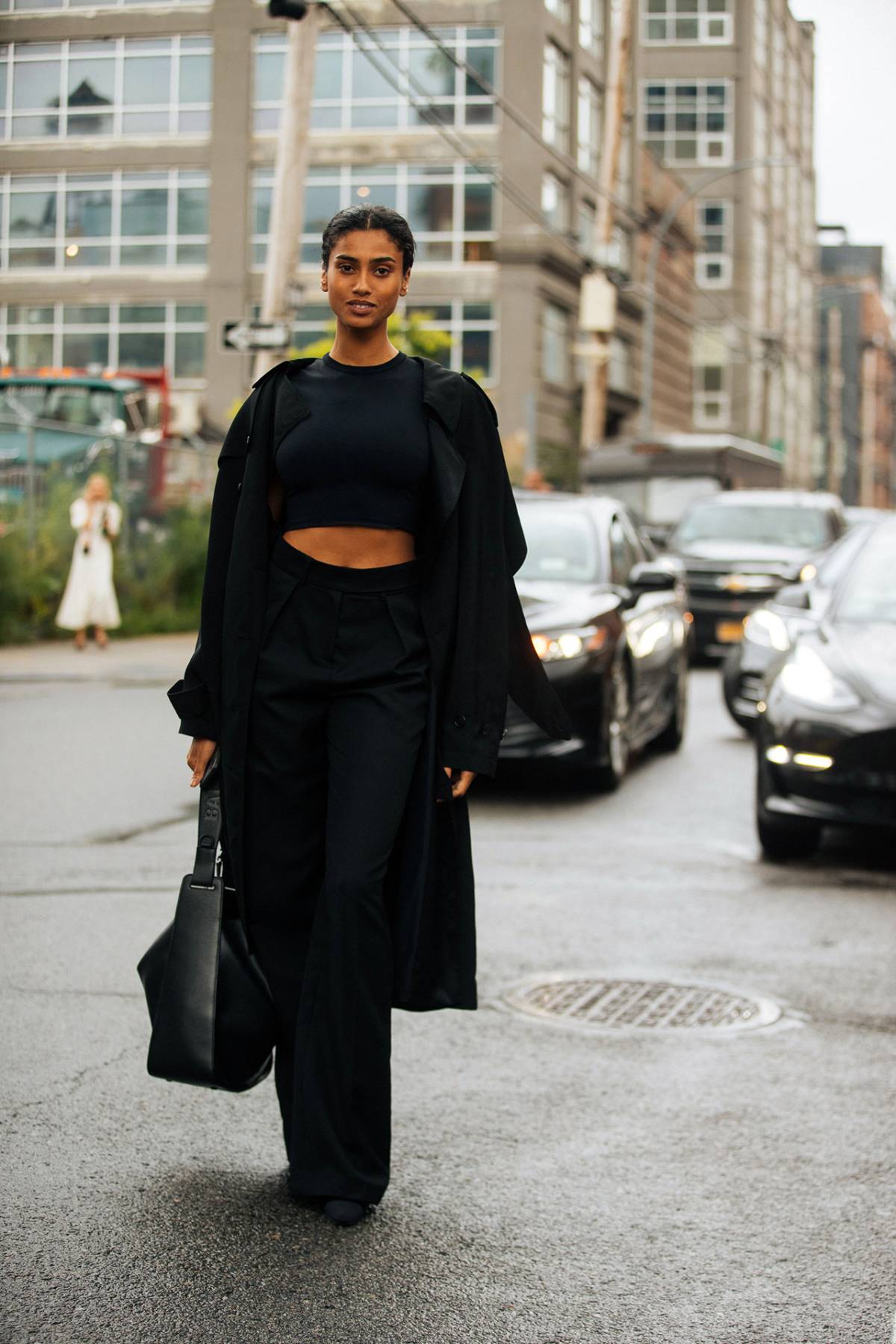 Imaan Hammam Street Style at New York Fashion Week Spring 2022 by Melodie Jeng