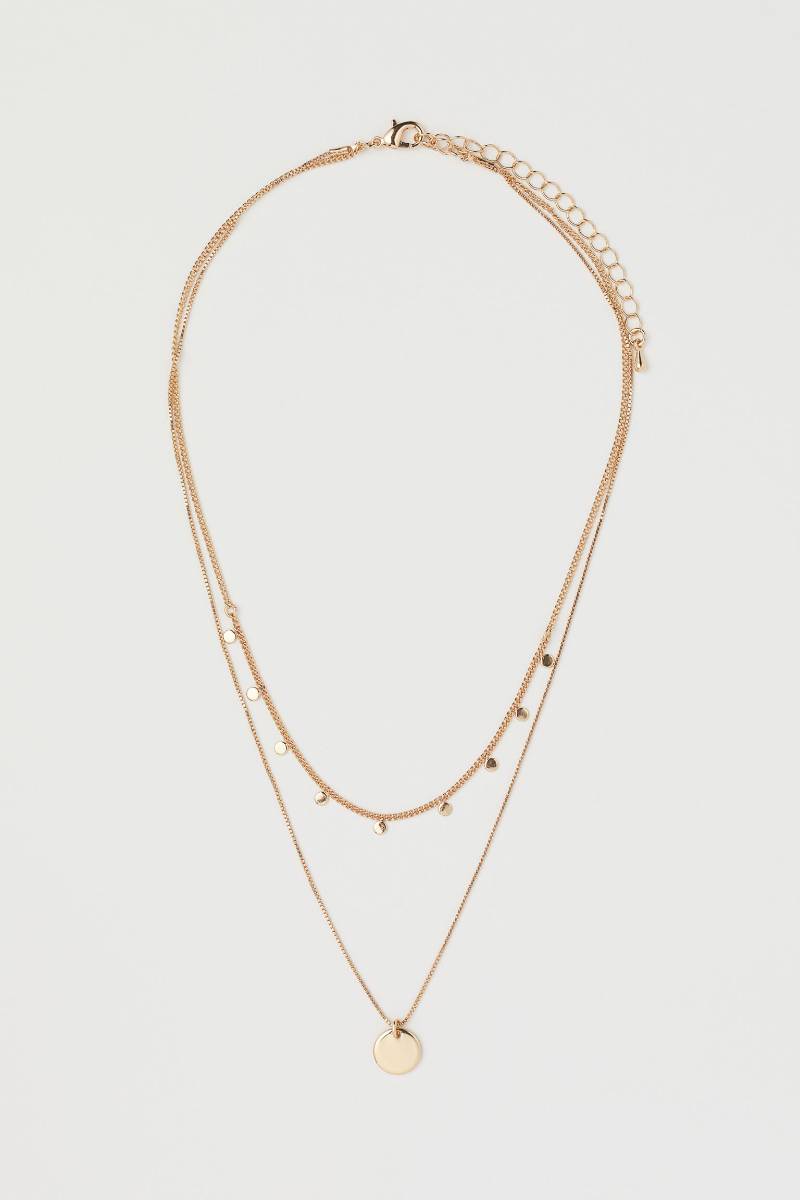 H&M Gold-colored Double-strand Necklace