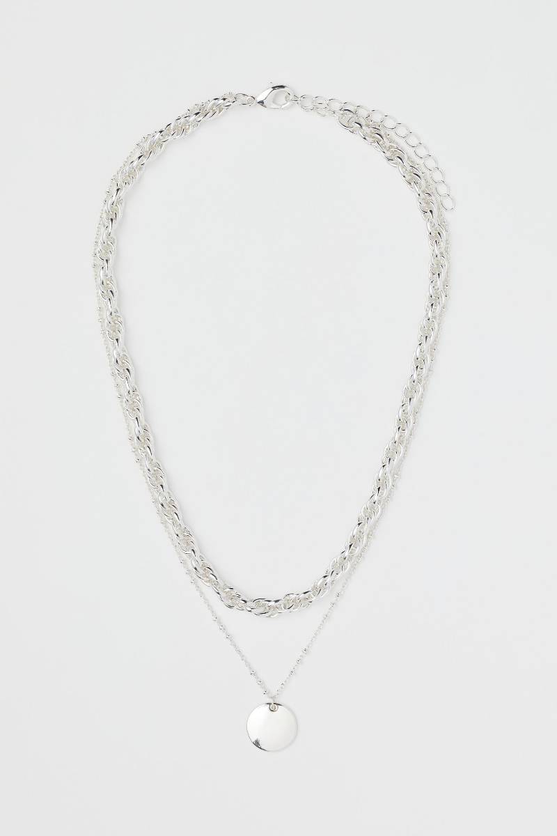 H&M Silver-colored Double-strand Necklace