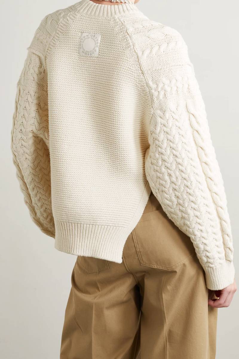 STELLA MCCARTNEY Ivory oversized cable-knit organic cotton-blend sweater NET-A-PORTER Brand
