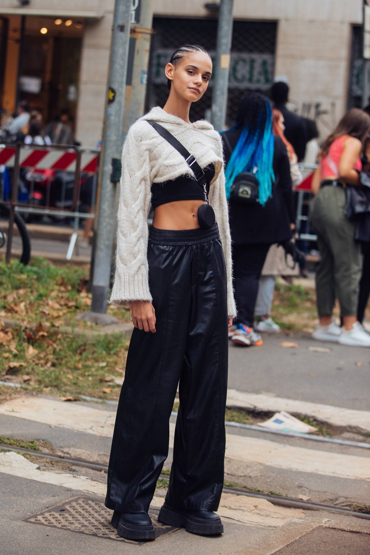 Melanie Perez Street Style at Milan Fashion Week Spring 2022 - Photo Melodie Jeng