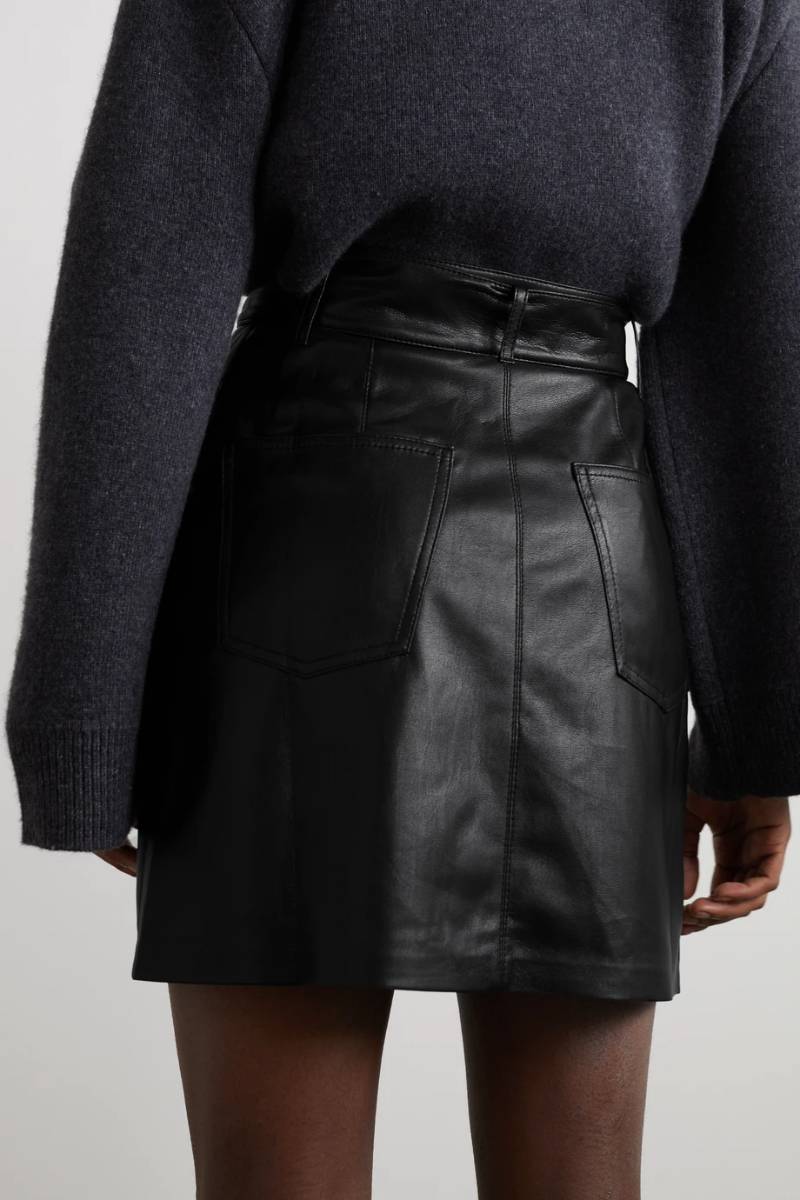 NANUSHKA Black Meda belted vegan leather mini skirt NET-A-PORTER Brand