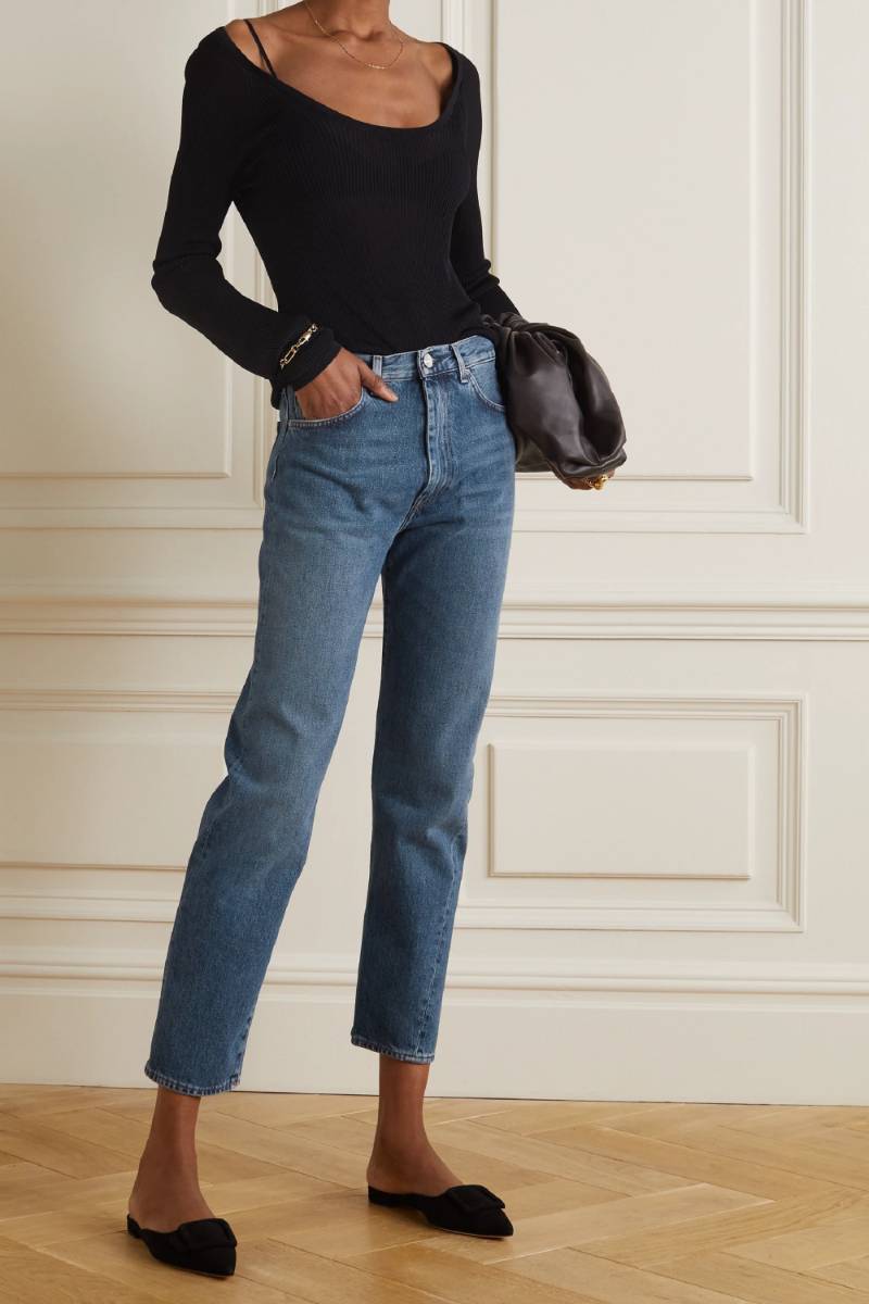 TOTÊME Mid denim Cropped mid-rise straight-leg jeans NET-A-PORTER Brand
