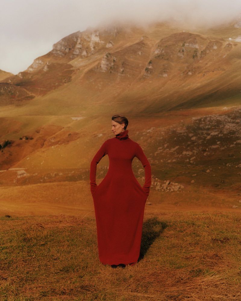 Petar Petrov Red roll-neck cashmere-blend dress 